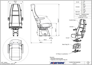Banquette siège simple Confort pour Sprinter/Transit/Promaster - VanEquipped