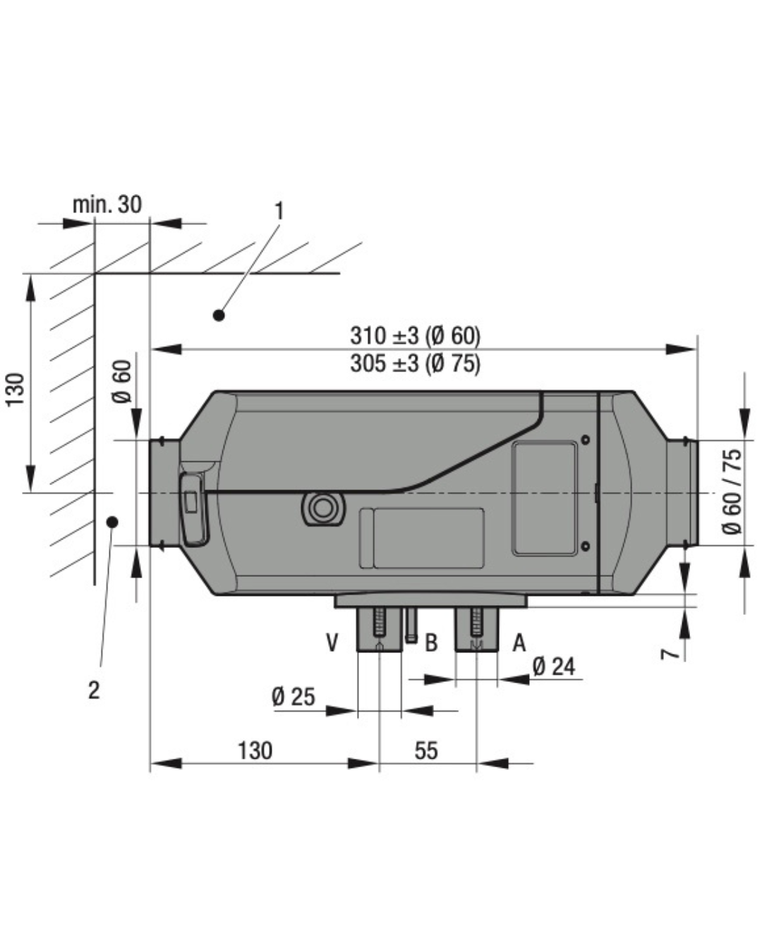 Chauffage diesel Espar Airtronic S2 D2L - Sprinter 144