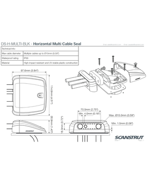 Passe-câbles horizontal Scanstrut