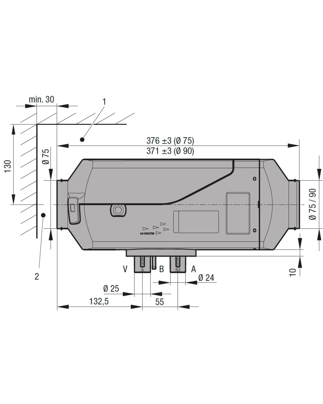 Chauffage diesel Espar Airtronic M2 D4L - Sprinter 170/170 EXT